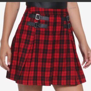 Hot Topic Red and black mini skirt size XS